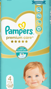 PAMPERS Premium Care pieluchy 4 9 14 kg 52 szt