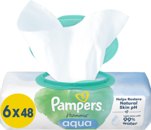 PAMPERS Harmonie Aqua chusteczki nawilzane 6x48 szt